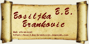Bosiljka Branković vizit kartica